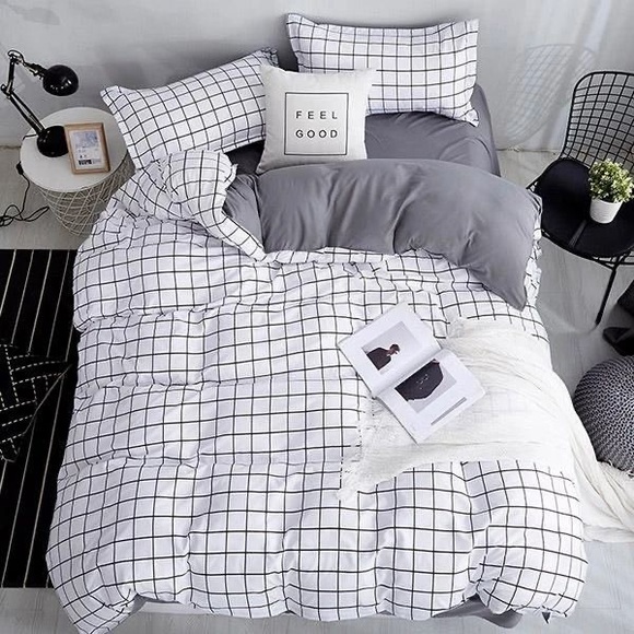 Aesthetic Grid Duvet Bedding Set 3 Pieces - Picture 6 of 6